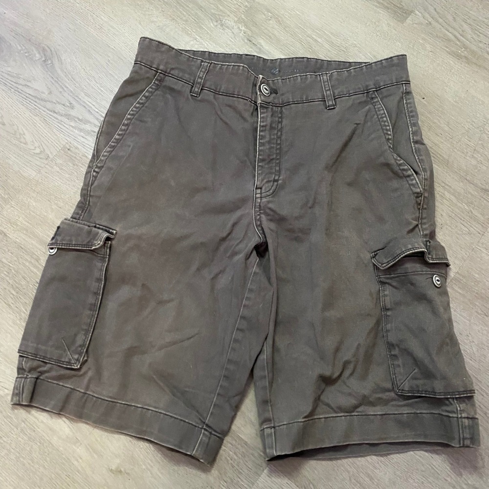 Joseph Abboud Cargo Shorts Mens 34 Gray Cotton Twill Multi Pocket Utility Casual